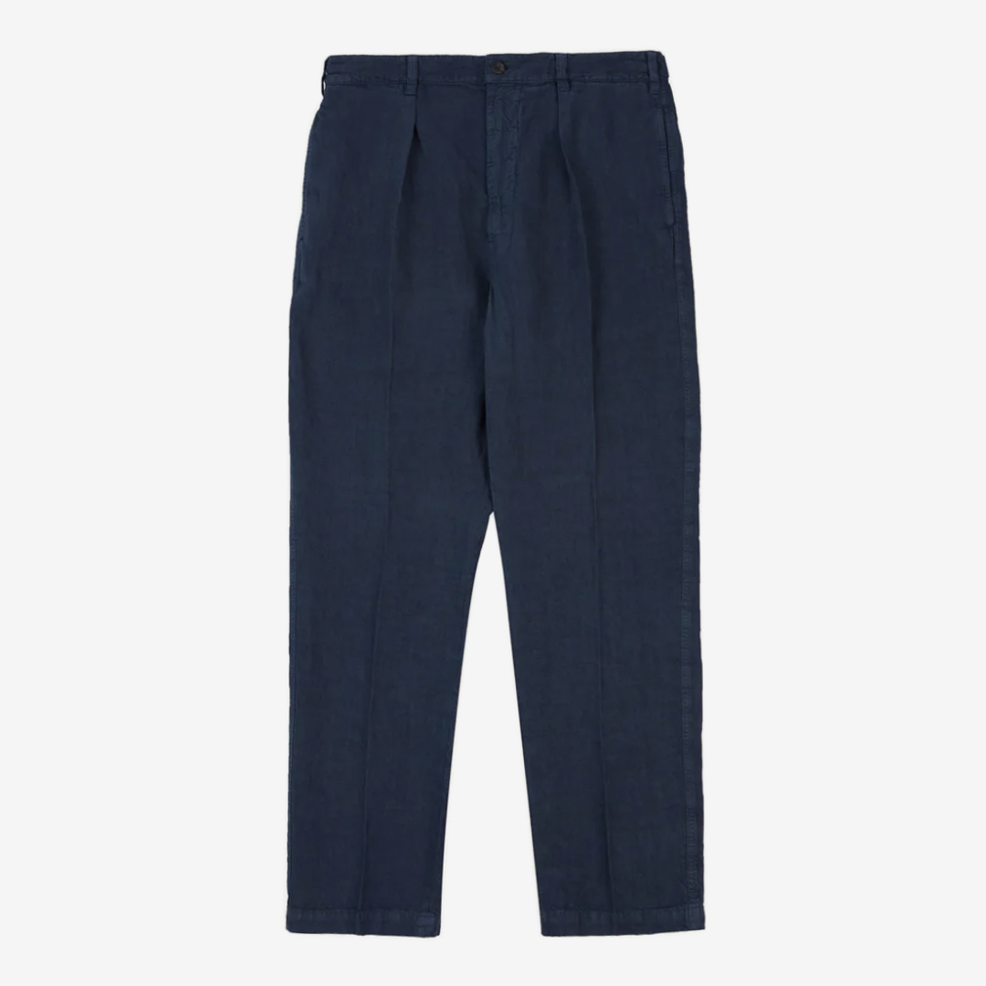 Drake&#039;s - Navy Linen Games Trousers