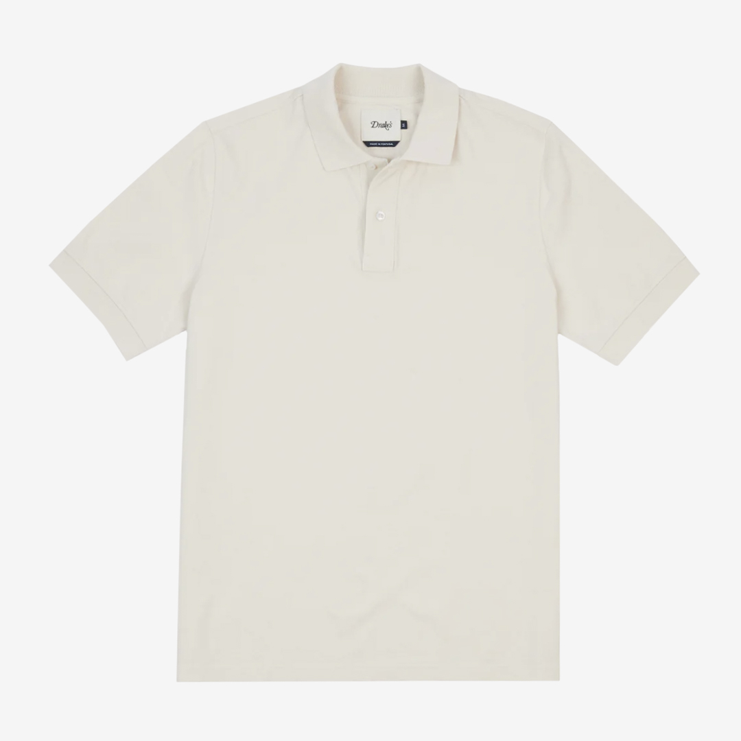 Drake&#039;s - Ecru Piqué Cotton Polo Shirt